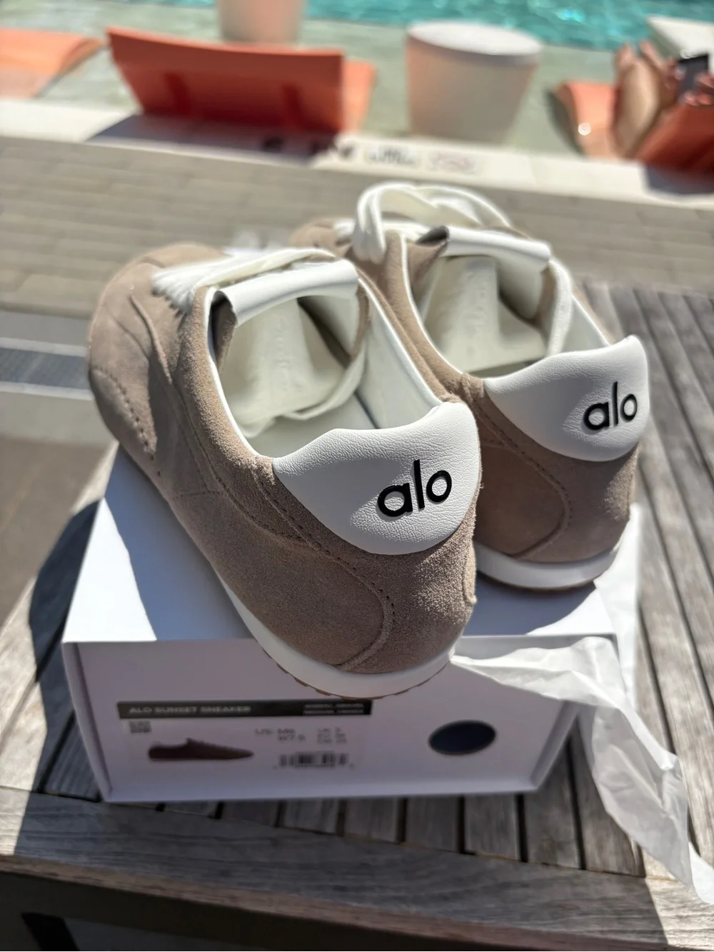 Alo Sunset Sneaker Gravel Women’s 7.5 Brand New With Box